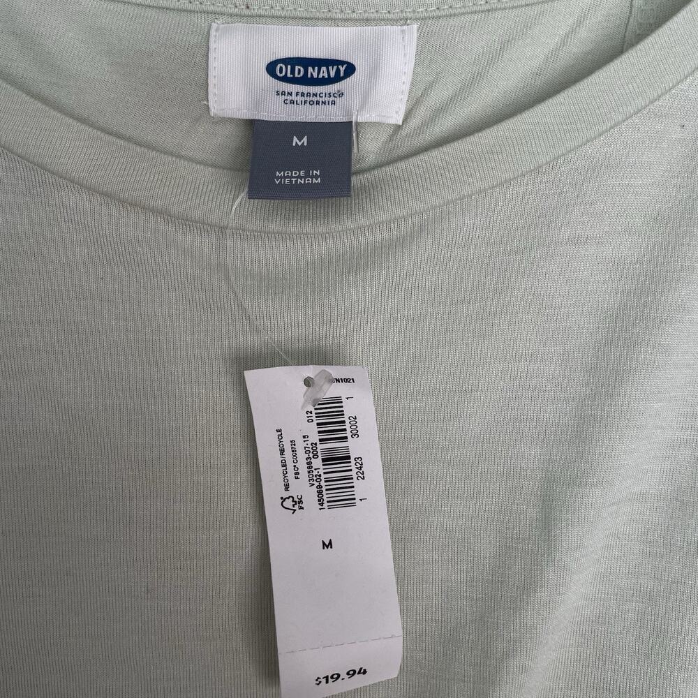 NEW Old Navy Top Womens Medium LS Tulip Back Blouse Long Sleeve Light Green $20 - Picture 3 of 8